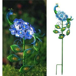 Solar Outdoor Lights Decorative -Solar Peacock Garden Stakes Outdoor Metal Decor